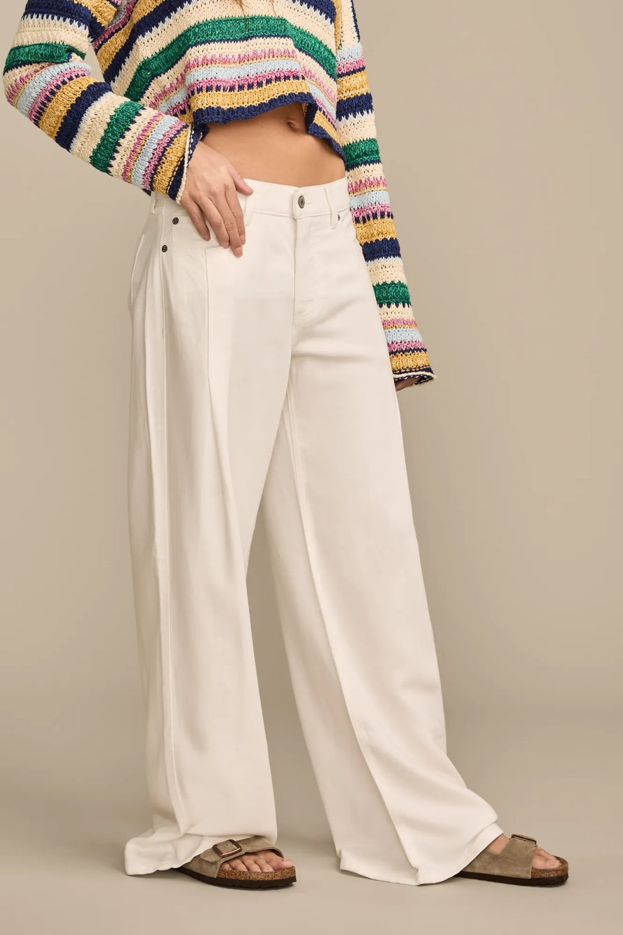 [7W15723-110] WOMENS LUCKY BRAND WIDE LEG PLEATED LIQUID DENIM LUXE PALAZZO