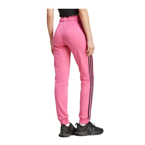 adidas Women's Primegreen Essentials Warm-Up Slim Tapered 3-Stripies Track Pants - Pulse Magenta